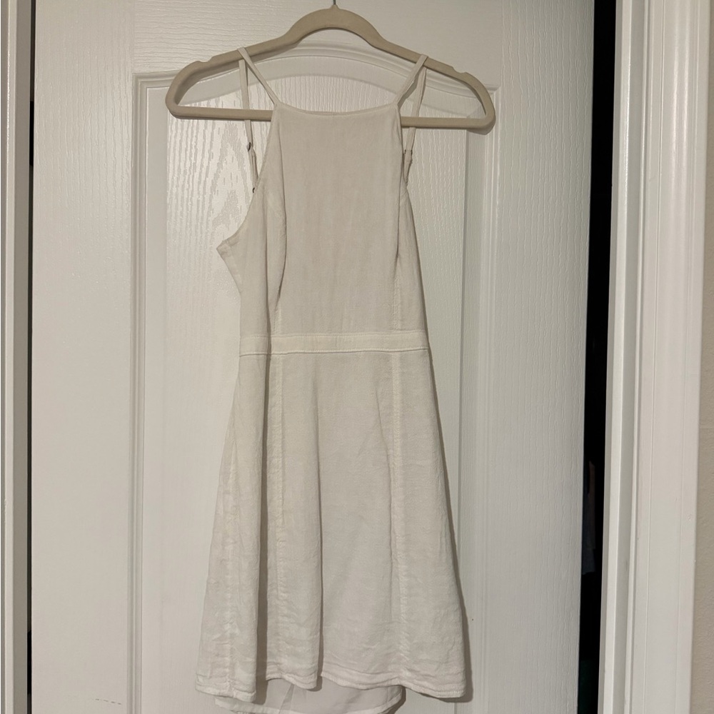 Hollister White Spaghetti-Strap High-Neck Mini Dress